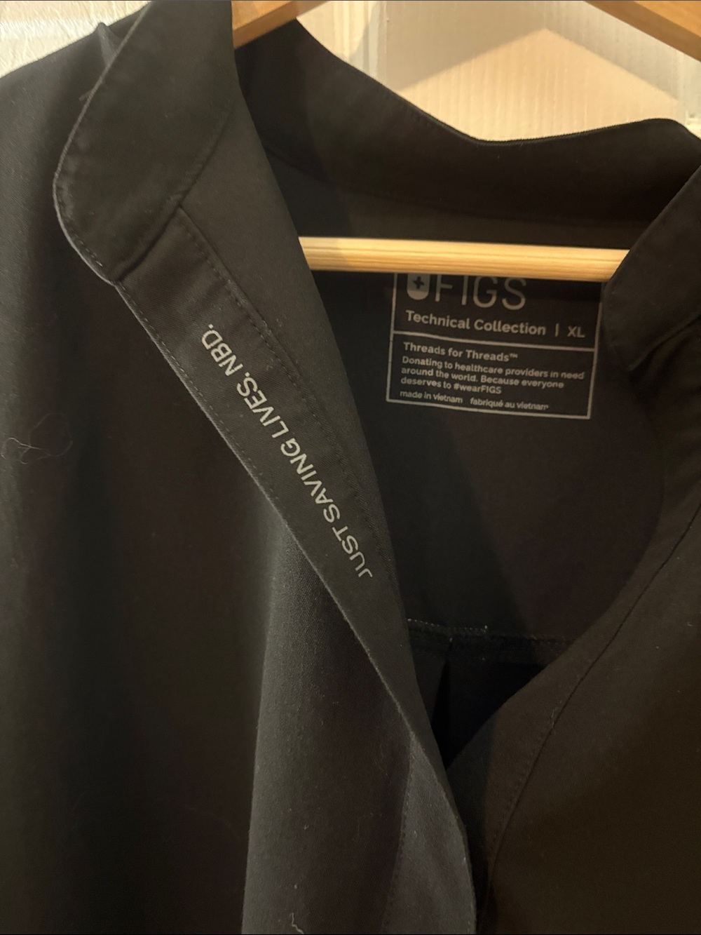Figs Black Short-Sleeve Mock V-Neck Tunic - Picture 3 of 4